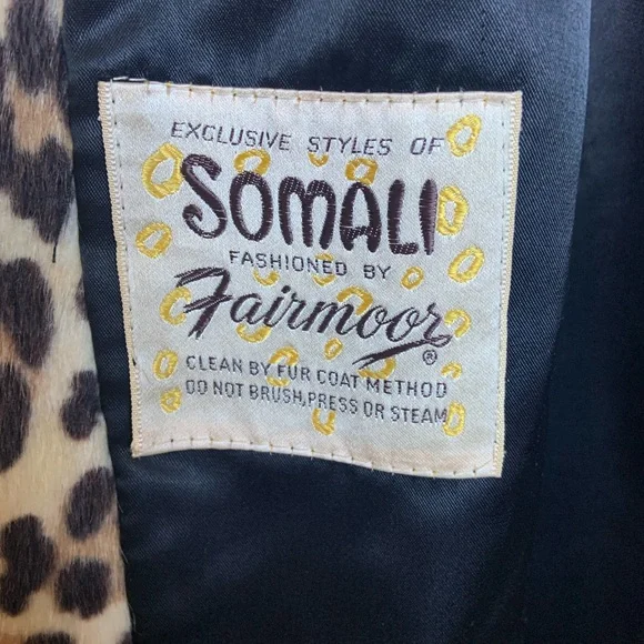 Vintage 60s Leopard Peacoat faux Fur size large 12 14 - Picture 3 of 14